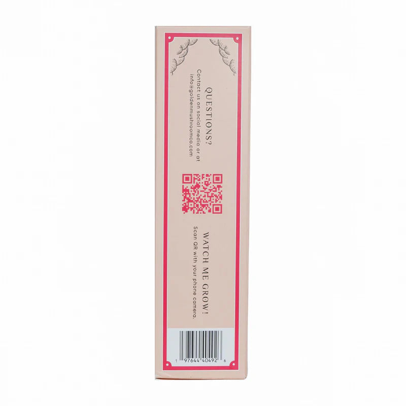 3 LBS mushroom grow kit from Golden Mushroom Co for growing pink oyster mushrooms at home. 